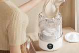 Portable Mini Washing Machine Rechargeable Small Clothes Washer for Travel Use - White - Side View