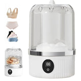Portable Mini Washing Machine Rechargeable Small Clothes Washer for Travel Use - Blue