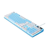 104 Keys Mechanical Gaming Keyboard Wired Backlit Keyboard Hot-Swap Mechanical Keyboard Wired Gaming Keyboard with Number Pad -Blue - Side View