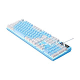 104 Keys Mechanical Gaming Keyboard Wired Backlit Keyboard Hot-Swap Mechanical Keyboard Wired Gaming Keyboard with Number Pad -Blue - Top-Down View