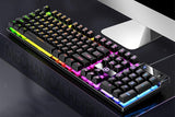 104 Keys Mechanical Gaming Keyboard Wired Backlit Keyboard Hot-Swap Mechanical Keyboard Wired Gaming Keyboard with Number Pad -Grey
