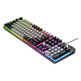 104 Keys Mechanical Gaming Keyboard Wired Backlit Keyboard Hot-Swap Mechanical Keyboard Wired Gaming Keyboard with Number Pad -Grey