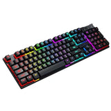 104 Keys Mechanical Gaming Keyboard Wired Backlit Keyboard Hot-Swap Mechanical Keyboard Wired Gaming Keyboard with Number Pad -Grey - 45-Degree Angle