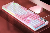 104 Keys Mechanical Gaming Keyboard Wired Backlit Keyboard Hot-Swap Mechanical Keyboard Wired Gaming Keyboard with Number Pad -Pink