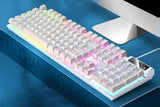 104 Keys Mechanical Gaming Keyboard Wired Backlit Keyboard Hot-Swap Mechanical Keyboard Wired Gaming Keyboard with Number Pad -White - Front View