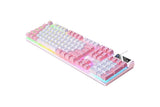 104 Keys Mechanical Gaming Keyboard Wired Backlit Keyboard Hot-Swap Mechanical Keyboard Wired Gaming Keyboard with Number Pad -White - 45-Degree Angle