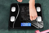 Smart Digital Bathroom Body Fat Scale 180KG Bluetooth Scales Weight -Black - Top-Down View