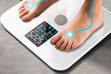 Smart Digital Bathroom Body Fat Scale 180KG Bluetooth Scales Weight for BMI Water -White - Top-Down View