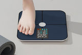 Smart Digital Bathroom Body Fat Scale 180KG Bluetooth Scales Weight for BMI Water -Navy Blue - Top-Down View