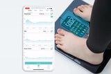 Smart Digital Bathroom Body Fat Scale 180KG Bluetooth Scales Weight for BMI Water -Navy Blue - 45-Degree Angle