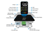 Smart Digital Bathroom Body Fat Scale 180KG Bluetooth Scales Weight for BMI Water -Navy Blue - Rear View