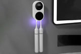 Toothbrush Cleaner Toothbrush Holder Wall Mount Toothbrush Holder for Bathrooms with Smart Light Cleaning and Fan Drying - Top-Down View