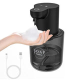 400ml Automatic Foaming Soap Dispenser 4 Level Touchless Foam Soap Dispenser -Black - 45-Degree Angle