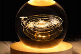3D Milky Way System Ball with LED Stand Base Romantic Decor 3D Galaxy Crystal Ball Night Light Glass Sphere Paperweight Decorative Balls Birthday Christmas Gifts for Boys Girls - Nebula - Side View