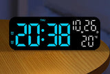 LED Digital Clock with Temperature Humidity Display for Bedroom Black