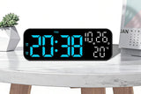 LED Digital Clock with Temperature Humidity Display for Bedroom Black