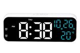 LED Digital Clock with Temperature Humidity Display for Bedroom Black - Low Angle