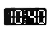 Small Digital Alarm Clock with 5 Dimmers and 5 Alarm Volumes for Bedrooms - White - Front View