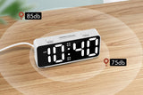 Small Digital Alarm Clock with 5 Dimmers and 5 Alarm Volumes for Bedrooms - White