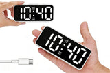 Small Digital Alarm Clock with 5 Dimmers and 5 Alarm Volumes for Bedrooms - White - Rear View