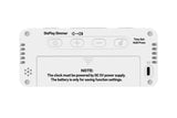 Small Digital Alarm Clock with 5 Dimmers and 5 Alarm Volumes for Bedrooms - White - Close-Up Angle