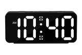 Small Digital Alarm Clock with 5 Dimmers and 5 Alarm Volumes for Bedrooms - Black - Front View