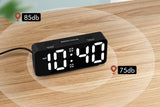 Small Digital Alarm Clock with 5 Dimmers and 5 Alarm Volumes for Bedrooms - Black - Top-Down View