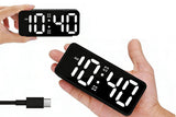 Small Digital Alarm Clock with 5 Dimmers and 5 Alarm Volumes for Bedrooms - Black - Rear View