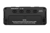 Small Digital Alarm Clock with 5 Dimmers and 5 Alarm Volumes for Bedrooms - Black - Close-Up Angle