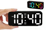 Small Digital Alarm Clock with 5 Dimmers and 5 Alarm Volumes for Bedrooms - Black - Low Angle