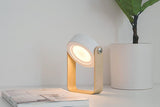 LED Desk Lamp for Office Home Wireless Reading Lamp Dimmable Foldable LED Night Light Portable Camping Flashlight Table Lamp -White - Side View