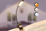 Rechargeable LED Book Light with 3 Adjustable Color Temperatures, 80H Reading Time - Black - Front View
