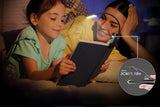 Rechargeable LED Book Light with 3 Adjustable Color Temperatures, 80H Reading Time - Black - 45-Degree Angle