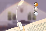 Rechargeable LED Book Light with 3 Adjustable Color Temperatures, 80H Reading Time - White - Front View