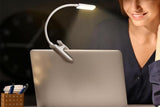 Rechargeable LED Book Light with 3 Adjustable Color Temperatures, 80H Reading Time - White - Side View