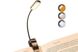 Rechargeable LED Book Light with 3 Adjustable Color Temperatures, 80H Reading Time - White - 45-Degree Angle