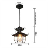 Retro Iron Cage Chandelier Personality Bar Cafe Decorative Light without Light Source - Top-Down View