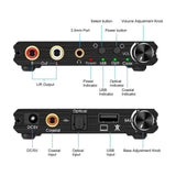 AY107 Digital to Analog Converter Optical Fiber Analog Audio Decoder USB Sound Card Digital Audio Converter - Front View