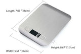 5KG Stainless Steel Digital Electronic Kitchen Scale Postal Scales 1g LCD Backlight Weight Black - Top-Down View