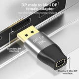 DP1.4 8K DP Male to Mini DP Female Two-Way Mutual Conversion HD Conversion Adapter - Close-Up Angle