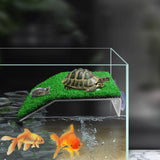Turtle Basking Platform Simulation Grass Turtle Ramp for Fish Tank Aquarium - S - 45-Degree Angle