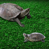 Turtle Basking Platform Simulation Grass Turtle Ramp for Fish Tank Aquarium - L - Top-Down View