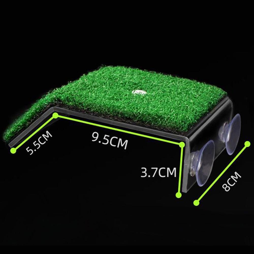 Turtle Basking Platform Simulation Grass Turtle Ramp for Fish Tank Aquarium - L
