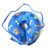 Soft Inflatable Pet Dog Cone Collar Anti Licking Scratching Blue - XL - Front View