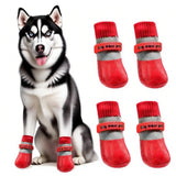Waterproof Anti Slip Pet Shoes with Rubber Sole for Indoor and Outdoor Use Red - L