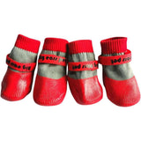 Waterproof Anti Slip Pet Shoes with Rubber Sole for Indoor and Outdoor Use Red - L - Top-Down View