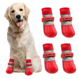 Waterproof Anti Slip Pet Shoes with Rubber Sole for Indoor and Outdoor Use Red - XL - Side View