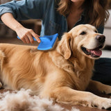 2-Piece Dog Slicker Brush & Comb Set for Grooming & Detangling Blue - Front View