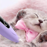 Cordless Pet Paw Trimmer with LED Light Rechargeable Grooming Tool for Dog Cat Purple - Front View