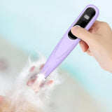 Cordless Pet Paw Trimmer with LED Light Rechargeable Grooming Tool for Dog Cat Purple - Side View